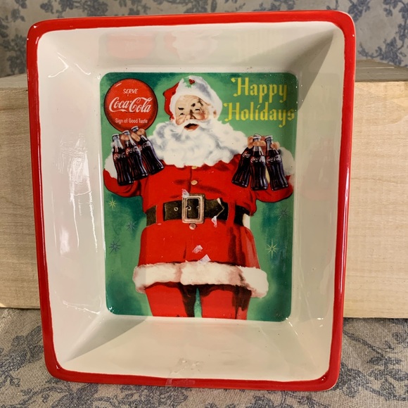 Coca-Cola Vintage Santa Ceramic Snack Bowl - Picture 1 of 5